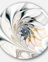 White Stained Glass Floral Art - Floral Circle Metal Wall Art