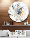 White Stained Glass Floral Art - Floral Circle Metal Wall Art