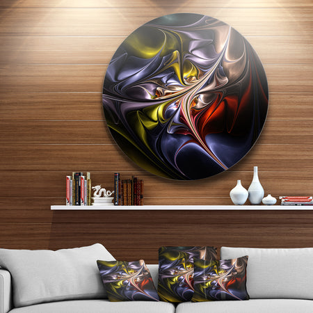 Multicolored Stained Floral Shapes - Floral Round Wall Art