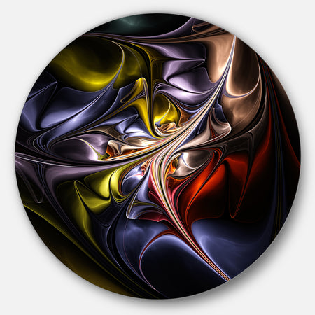 Multicolored Stained Floral Shapes - Floral Round Wall Art