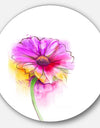 Purple Yellow Gerbera Flower - Flower Circle Wall Art