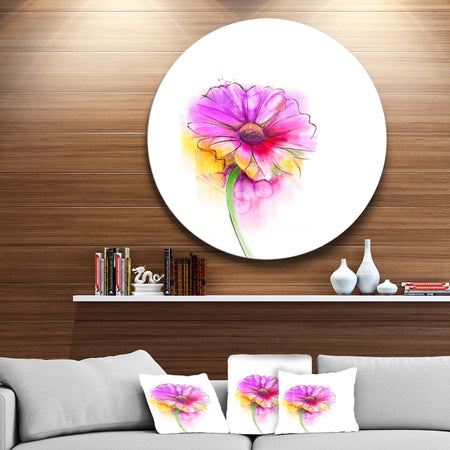 Purple Yellow Gerbera Flower - Flower Circle Wall Art