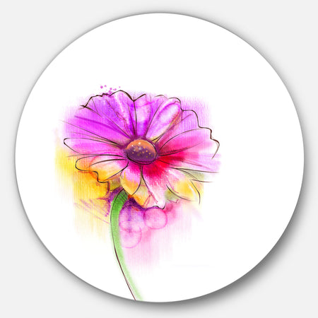 Purple Yellow Gerbera Flower - Flower Circle Wall Art