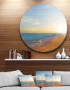 Quiet Evening Blue Beach - Seashore Round Wall Art