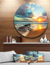 Beautiful Cloudscape over the Sea - Modern Beach Circle Wall Art