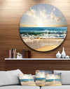 Cloudy Sky and Vibrant Blue Sea - Seashore Circle Metal Artwork