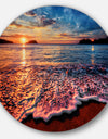 Peaceful Evening Beach View - Seashore Circle Wall Art