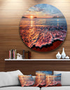 Peaceful Evening Beach View - Seashore Circle Wall Art