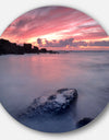 Rocks Dark Samarra Seashore Sintra - Contemporary Seascape Disc Metal Artwork