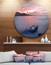 Rocks Dark Samarra Seashore Sintra - Contemporary Seascape Disc Metal Artwork