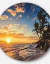 Paradise Tropical Island Beach with Palms - Seascape Circle Wall Art