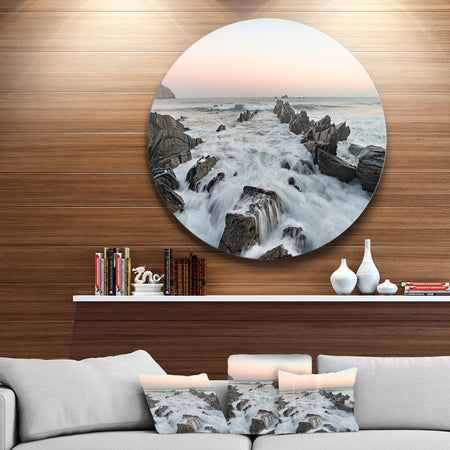 Bay of Biscay Atlantic Coast Spain - Round Metal Wall Art Landscape