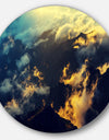 Sunset on Hill above Clouds - Disc Metal Artwork Landscape