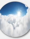 Blue Sky and Sun over Clouds - Contemporary Landscape Circle Wall Art