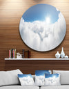 Blue Sky and Sun over Clouds - Contemporary Landscape Circle Wall Art