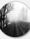 Black and White Misty Landscape Panorama - Landscape Round Wall Art