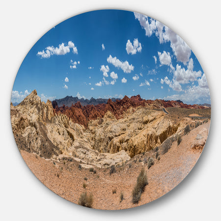 Valley of Fire Landscape Panorama - Landscape Disc Metal Wall Art