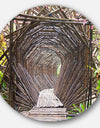 Bamboo Tunnel in the Garden - Landscape Disc Metal Artwork