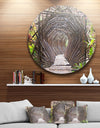 Bamboo Tunnel in the Garden - Landscape Disc Metal Artwork