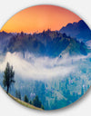 Fantastic Blue Mountains Panorama - Landscape Disc Metal Artwork