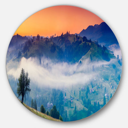 Fantastic Blue Mountains Panorama - Landscape Disc Metal Artwork