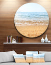 Blue Seashore with Pebble Stones - Modern Seascape Circle Wall Art