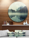 Lake Herbert in Foggy Morning - Modern Seascape Disc Metal Wall Art