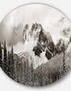 Snow Capped Hills and Bow Lake - Landscape Disc Metal Artwork