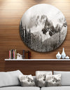 Snow Capped Hills and Bow Lake - Landscape Disc Metal Artwork