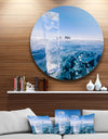 Blue Ice under Bright Sky - Landscape Large Disc Metal Wall art