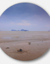 Soft Blue Sunset at Lung Kwu Tan Beach - Landscape Round Metal Wall Art