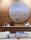 Soft Blue Sunset at Lung Kwu Tan Beach - Landscape Round Metal Wall Art