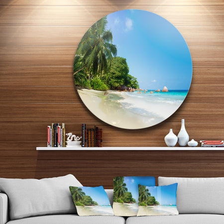 Beautiful Praslin Island Seychelles - Seascape Circle Wall Art