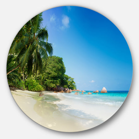 Beautiful Praslin Island Seychelles - Seascape Circle Wall Art