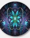 Fractal Flower Blue Digital Art - Flower Circle Wall Art