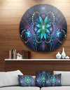 Fractal Flower Blue Digital Art - Flower Circle Wall Art