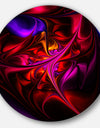 Multi-Colored Magenta Stained Glass - Floral Circle Wall Art
