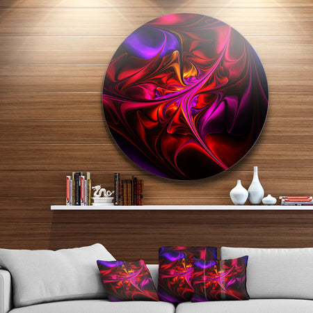 Multi-Colored Magenta Stained Glass - Floral Circle Wall Art
