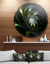 Multi-Colored Green Stained Glass - Floral Round Metal Wall Art