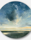 Blue Coastal Sunrise - Farmhouse Metal Circle Wall Art