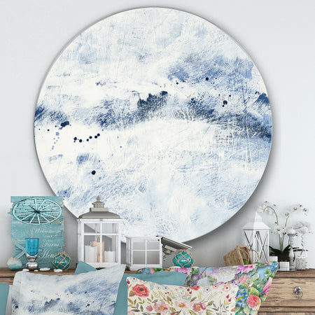 Blue Wipe Out - Farmhouse Metal Circle Wall Art