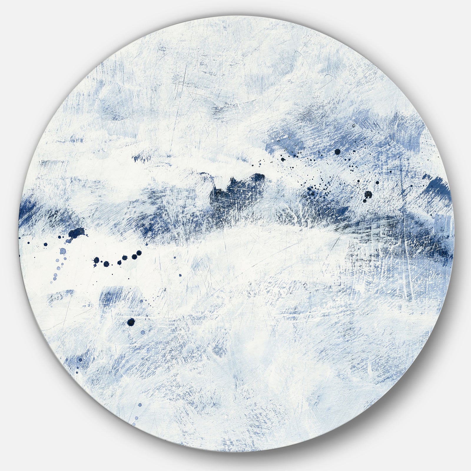 Blue Wipe Out - Farmhouse Metal Circle Wall Art