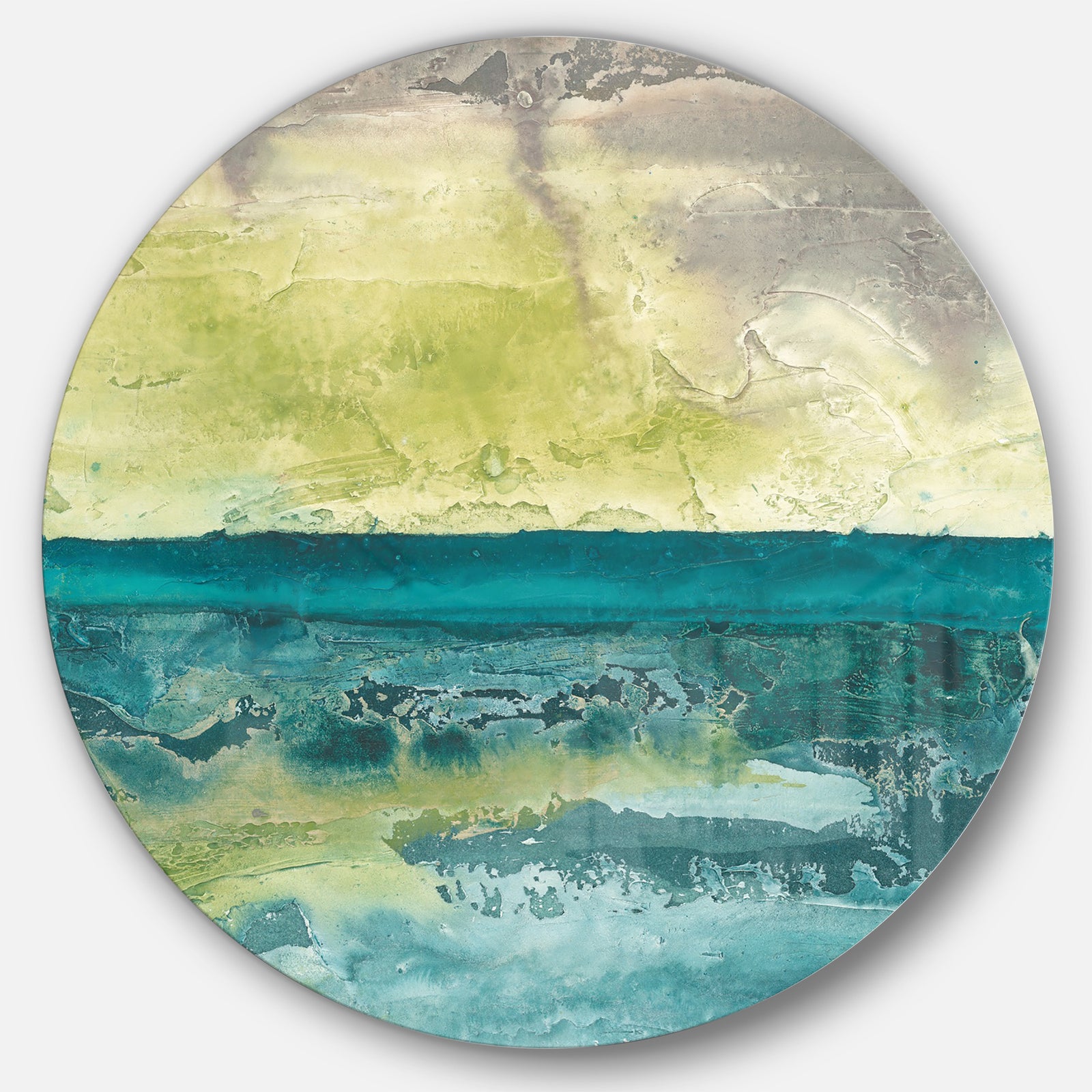 Beyond the Horizon I - Farmhouse Metal Circle Wall Art