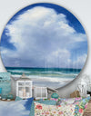 Porch & Den Beach Clouds II - Farmhouse Metal Circle Wall Art