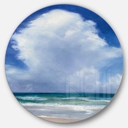 Porch & Den Beach Clouds II - Farmhouse Metal Circle Wall Art