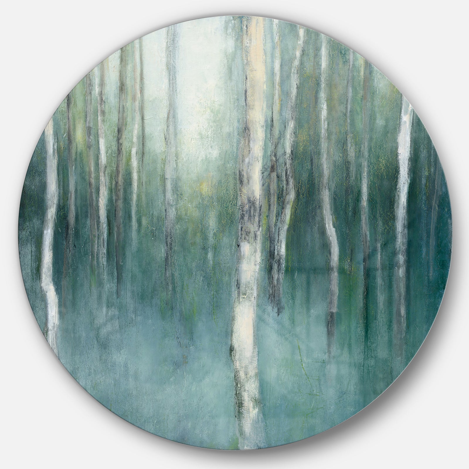 Green Forest Dream - Farmhouse Metal Circle Wall Art