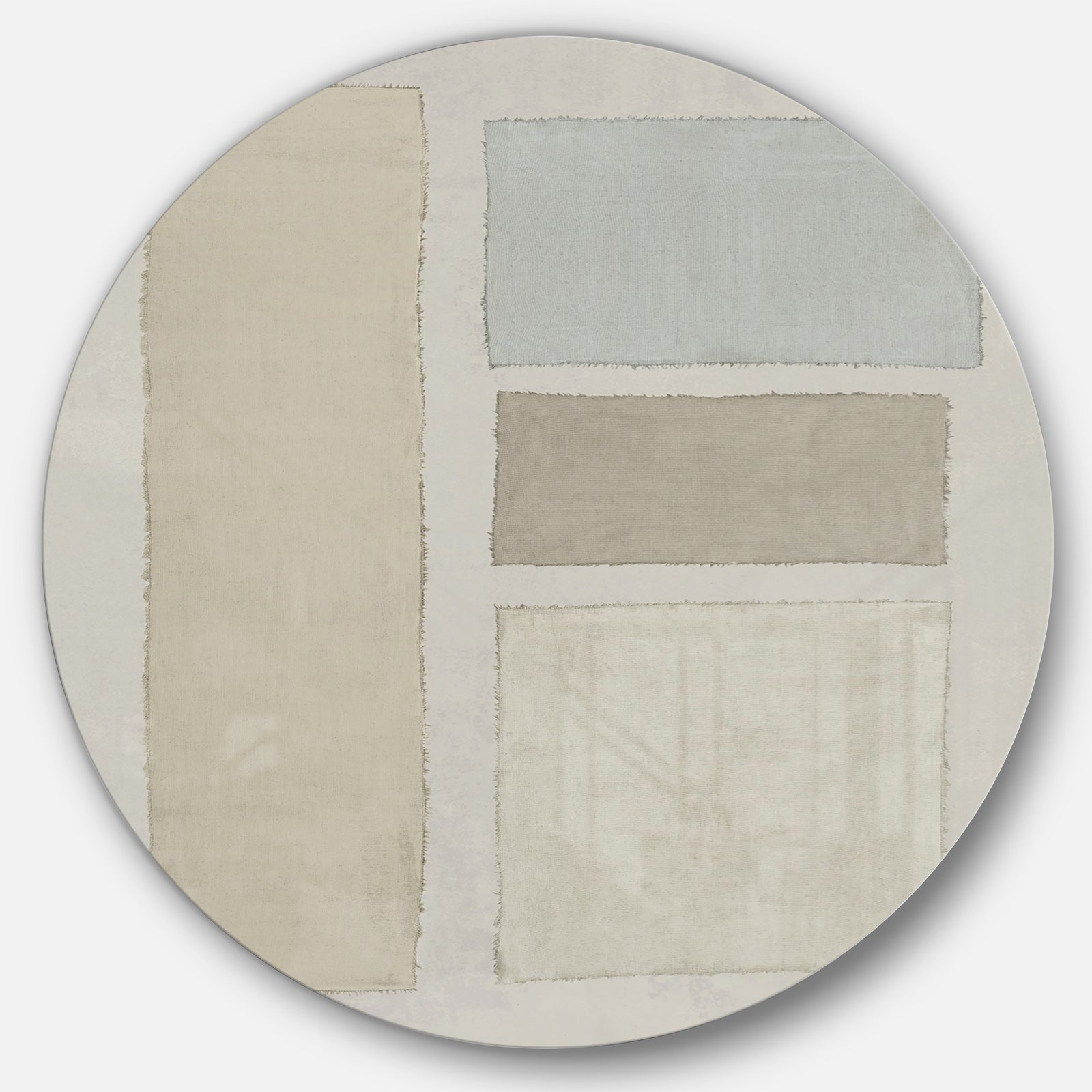 Painted Weaving III FB - Geometric Metal Circle Wall Art