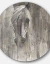 Farmhouse Horse - Farmhouse Metal Circle Wall Art