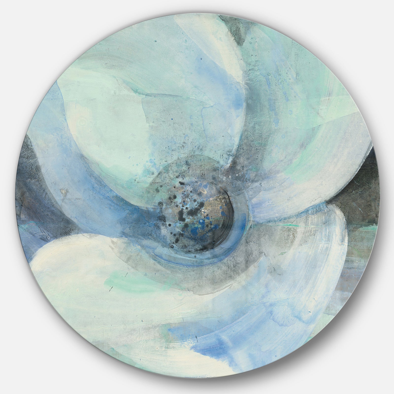 Watercolor Moonlight Magnolia II - Farmhouse Metal Circle Wall Art