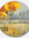 Autumn Landscape - Farmhouse Metal Circle Wall Art